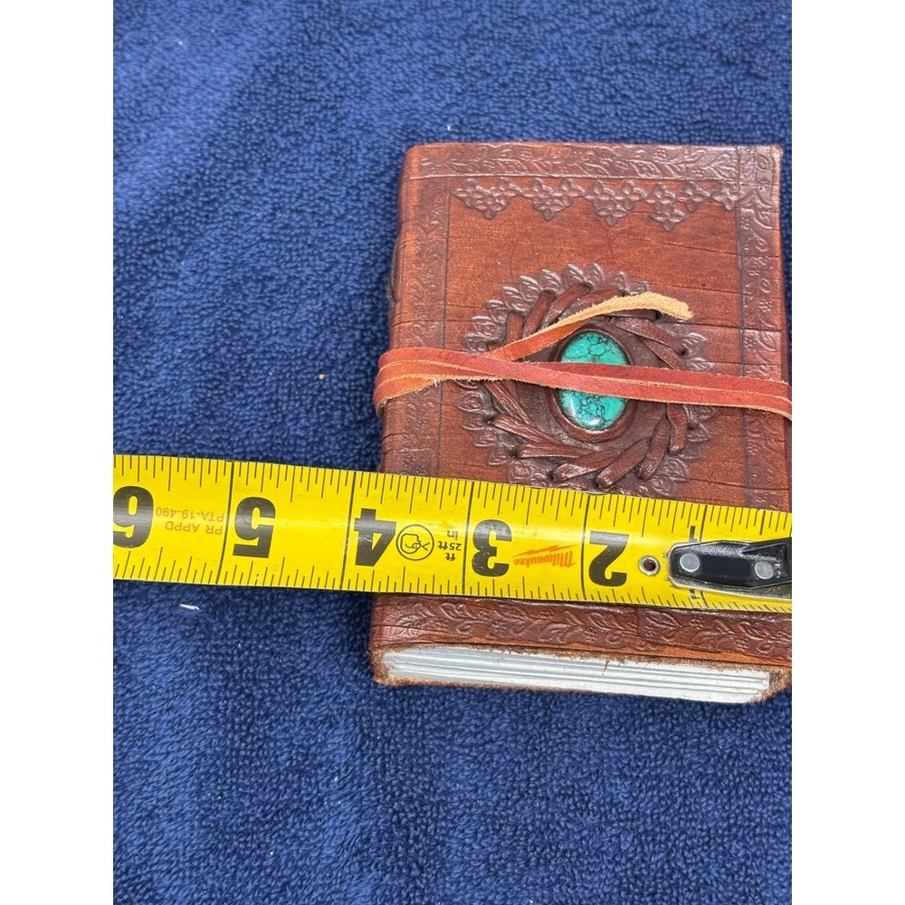 Handmade Leather Journal Notebook Diary Embossed Celtic Design Stone‎ - Picture 11 of 11